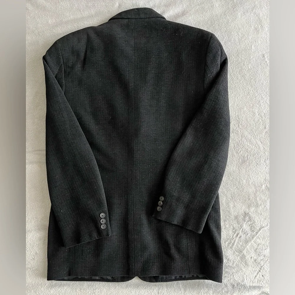 Claiborne Black Blazer Jacket Fabric Woven in Italy 40R